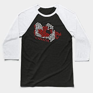 Canada Outline Maze & Labyrinth Baseball T-Shirt